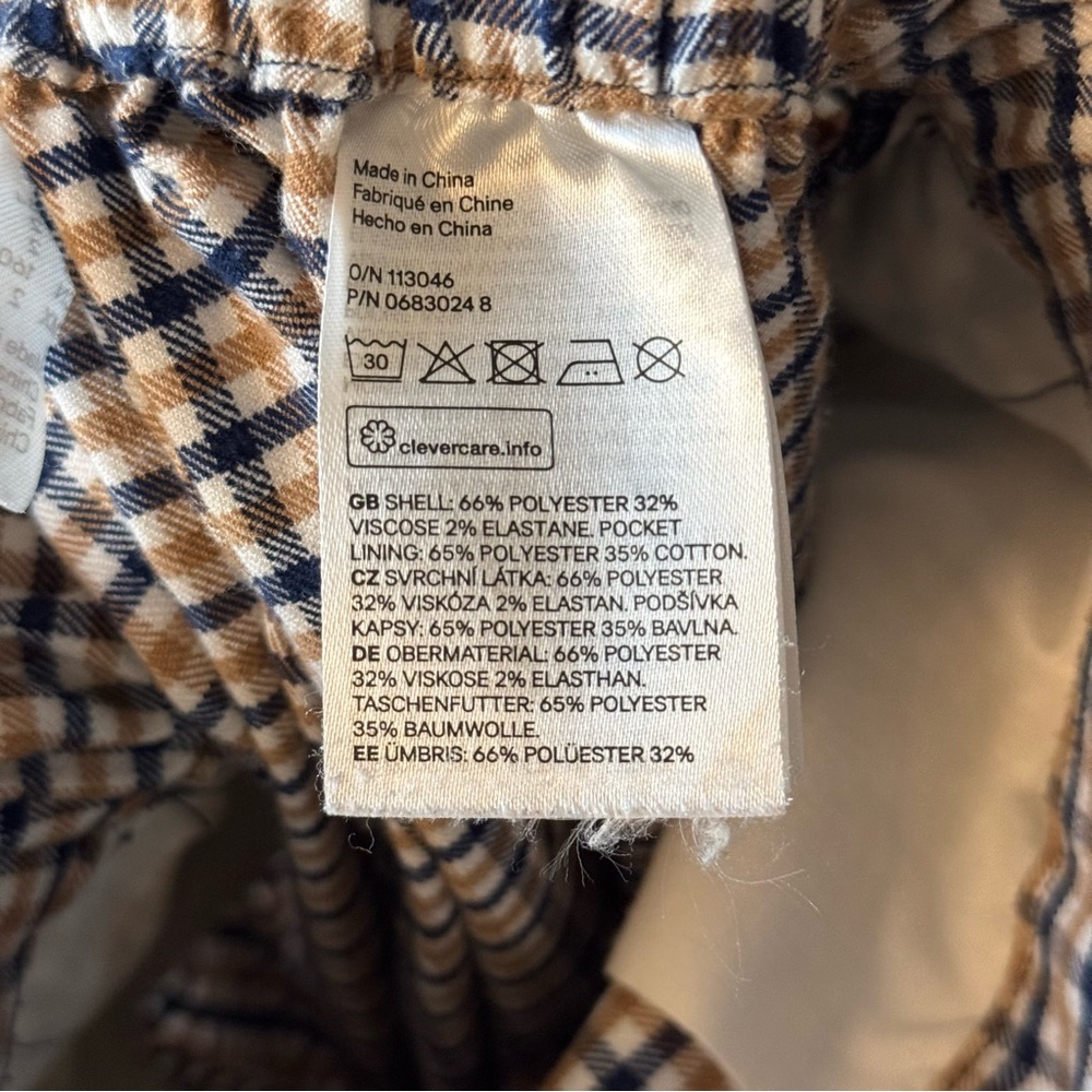 Divided H&M Pants Check Plaid High Rise Belted Preppy - Picture 7 of 9